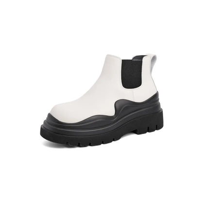 Fashion Solid 2021 Thick Soled Waterproof Leather Chelsea Boots Woman Chelsea Boot-meg BEST buys
