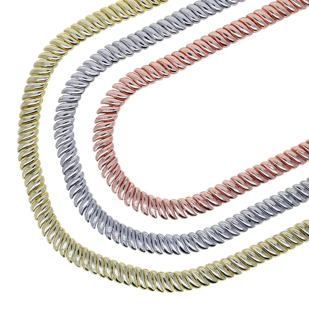 european hot selling women jewelry high polished 3 colors snake chain herringbone chain necklace-meg BEST buys