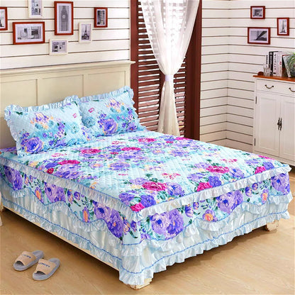 American style floral plant organic 3d printed flower waterproof cotton bed cover-meg BEST buys