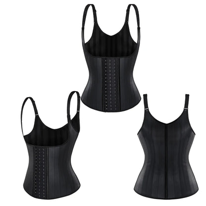 25 Steel Boned 3 Hook Latex Breathable Shapewear waist training Women Underwear Fajas Colombianas Corset vest With Hook chile-meg BEST buys