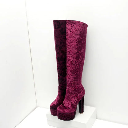 2021 New Trend Plus Size Quality Warm Premium Golden Velvet Knee High Women Boots-meg BEST buys