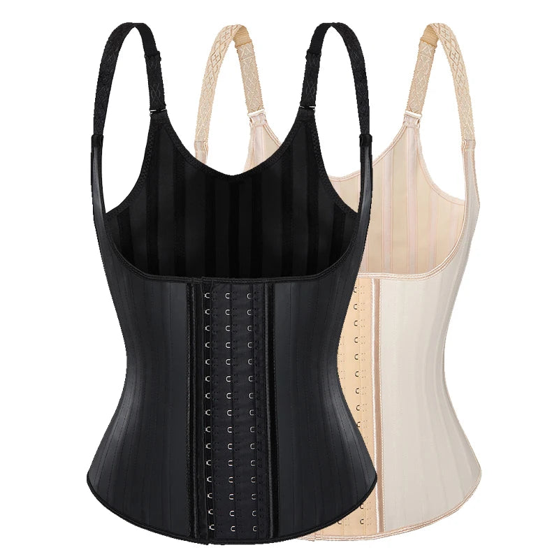 25 Steel Boned 3 Hook Latex Breathable Shapewear waist training Women Underwear Fajas Colombianas Corset vest With Hook chile-meg BEST buys